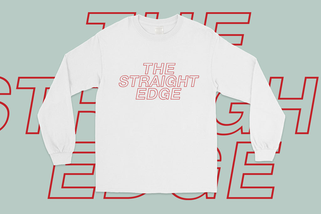 The Straight Edge long sleeve white tshirt by STRAIGHTEDGEWORLDWIDE
