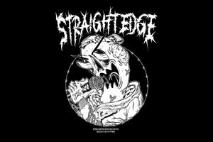 Straight Edge horror-themed black tee by SKELETONTOUCHER at STRAIGHTEDGEWORLDWIDE.com