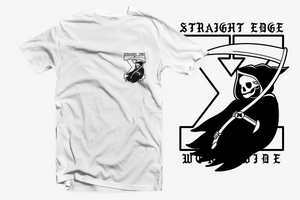 True Til Death Reaper Straight Edge white tshirt by STRAIGHTEDGEWORLDWIDE