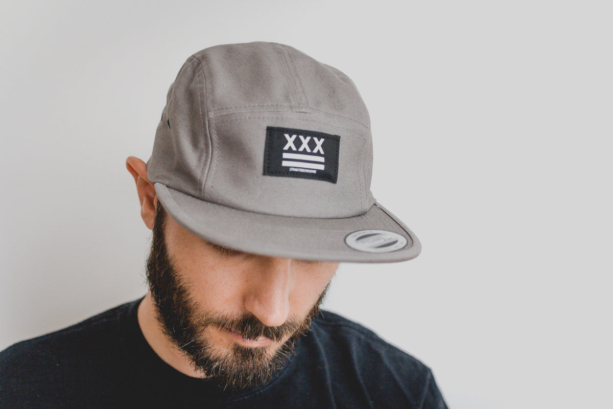 Straight Edge Flag 5Panel Hat in Gray STRAIGHTEDGEWORLDWIDE