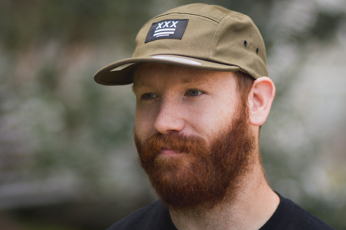 Straight Edge Flag 5Panel Hat in Military Green STRAIGHTEDGEWORLDWIDE