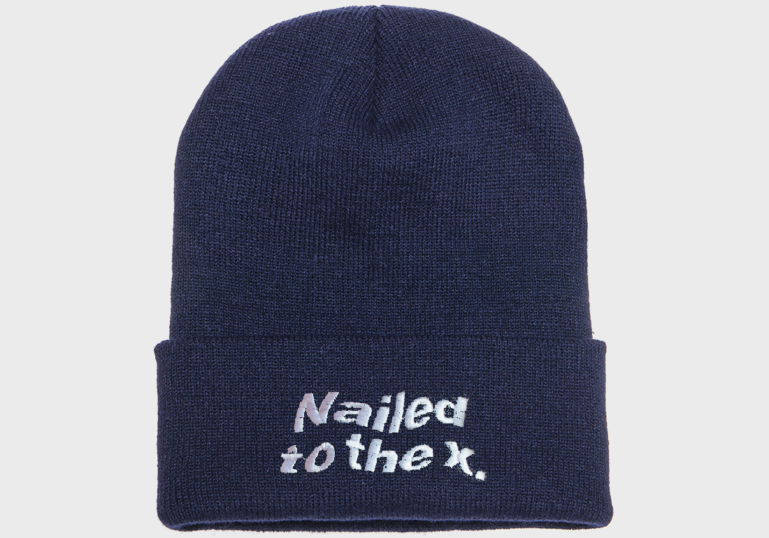 Nailed to the X Beanie in Navy Blue