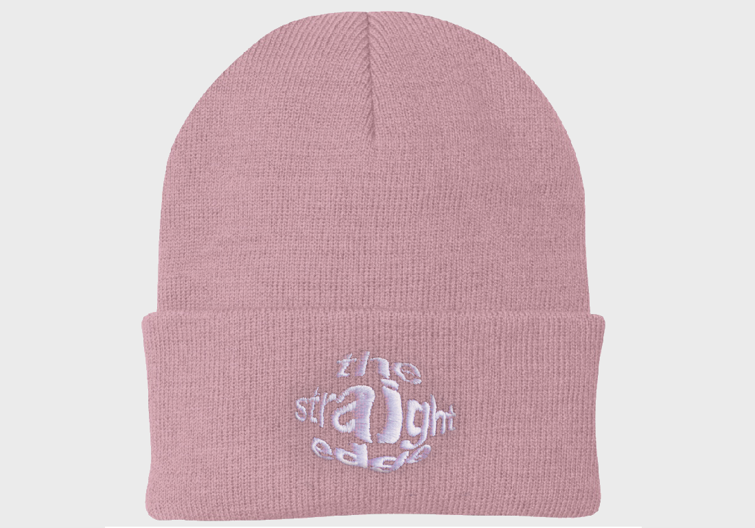 The Straight Edge Beanie in Pink