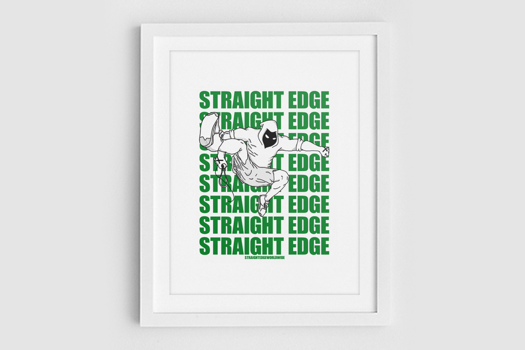 Punk Jump Straight Edge Print in White by STRAIGHTEDGEWORLDWIDE