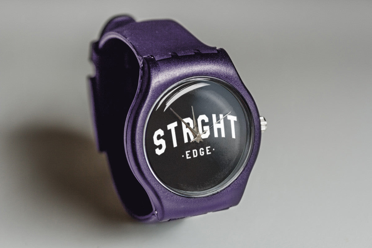 Purple straight edge watch