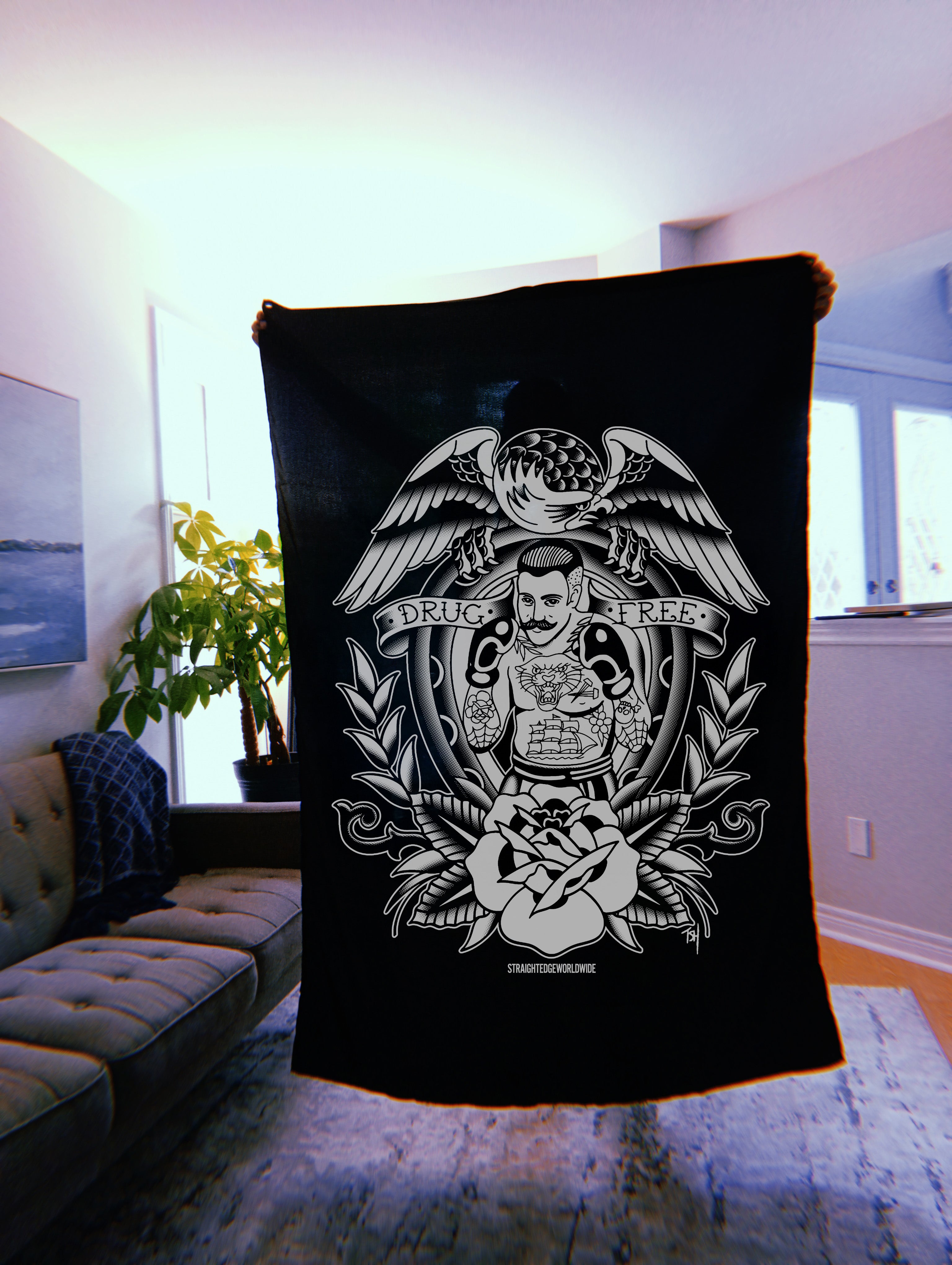 Drug Free Boxer Banner