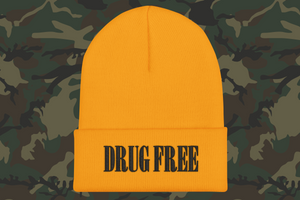 Drug Free Beanie in Gold