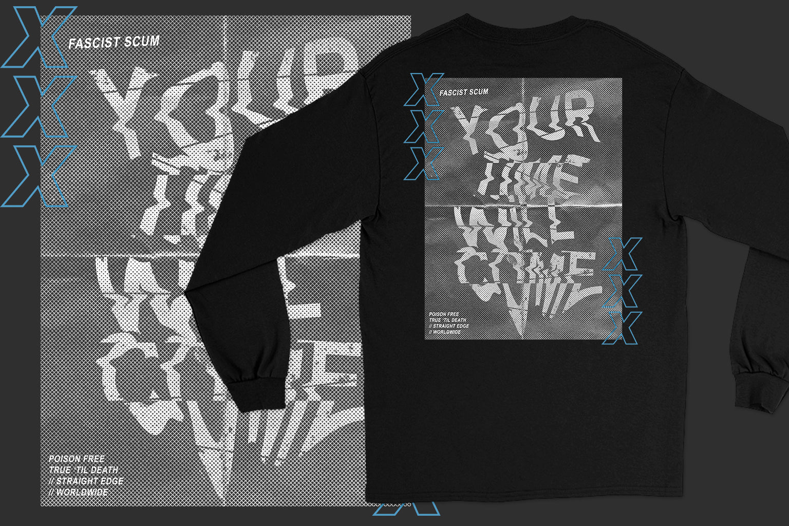 Your Time Will Come Straight Edge Long Sleeve Tee in Black