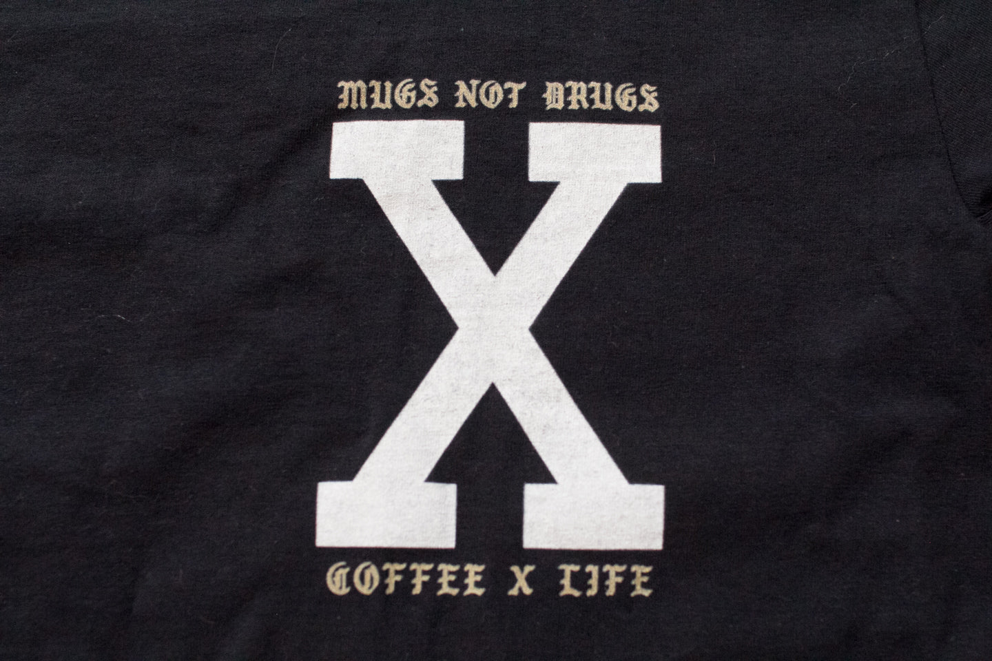Mugs Not Drugs Coffee x Life black Straight Edge Drug Free T-shirt by STRAIGHTEDGEWORLDWIDE