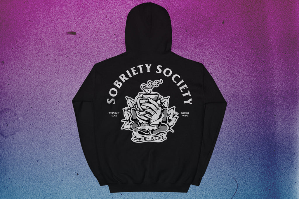 Sobriety Society black Straight Edge hoodies by STRAIGHTEDGEWORLDWIDE