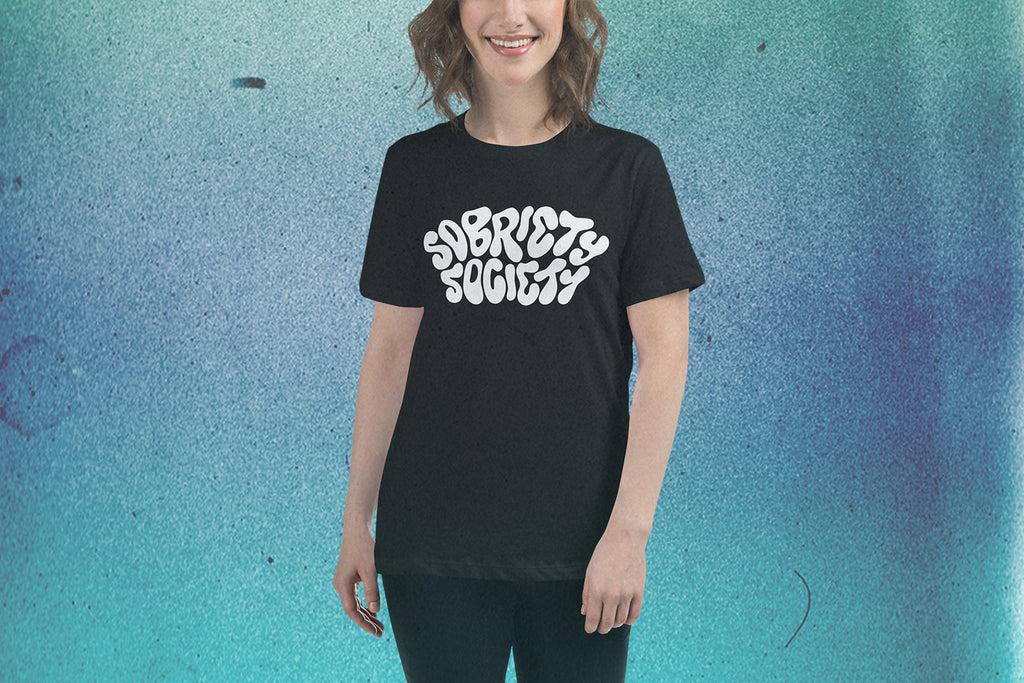 Ladies Sobriety Society Straight Edge black t-shirt by STRAIGHTEDGEWORLDWIDE