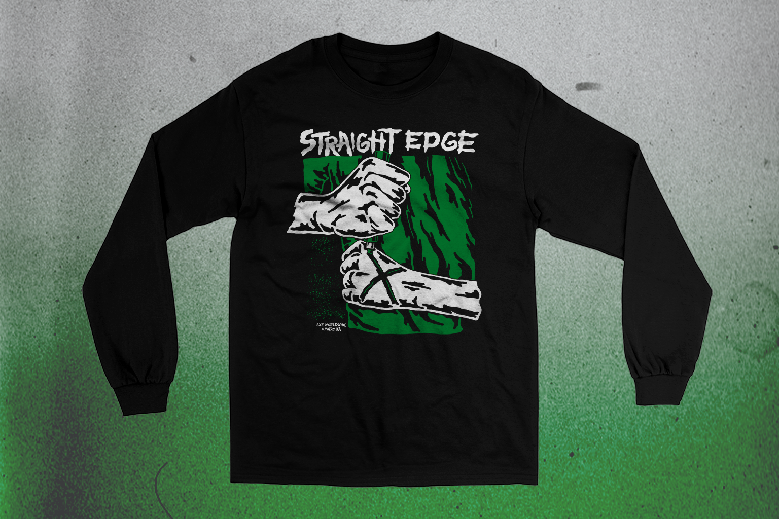 Straight Edge X'ing Up Long Sleeve Tee by STRAIGHTEDGEWORLDWIDE