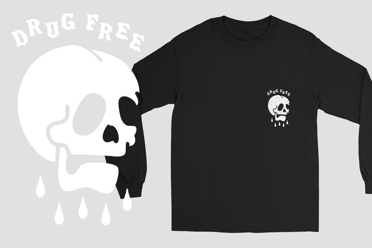 Rest In Pieces Drug Free Straight Edge t-shirt in black by STRAIGHTEDGEWORLDWIDE