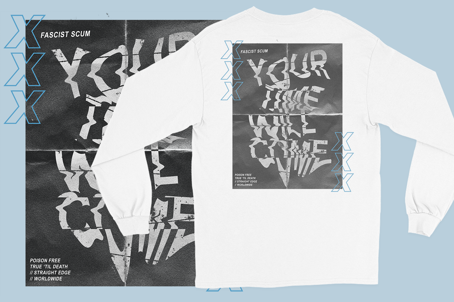 Your Time Will Come Straight Edge Long Sleeve Tee in White