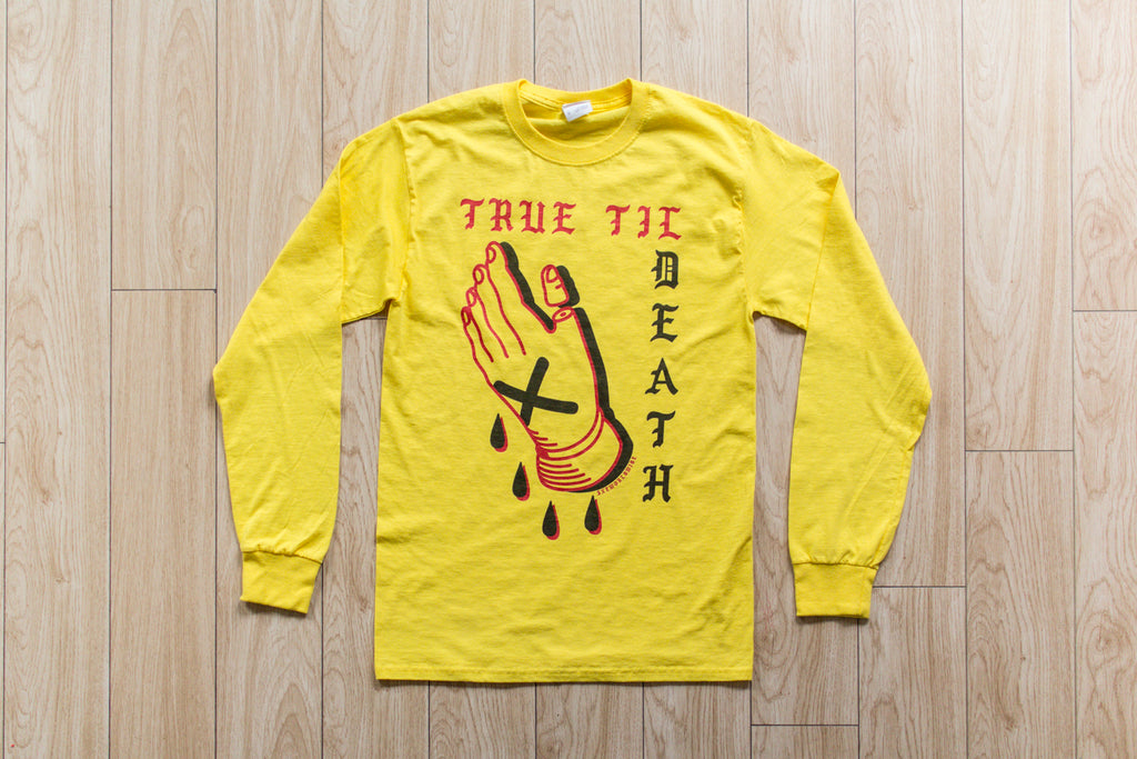 True Til Death Straight Edge Long Sleeve T-shirt in Yellow by STRAIGHTEDGEWORLDWIDE