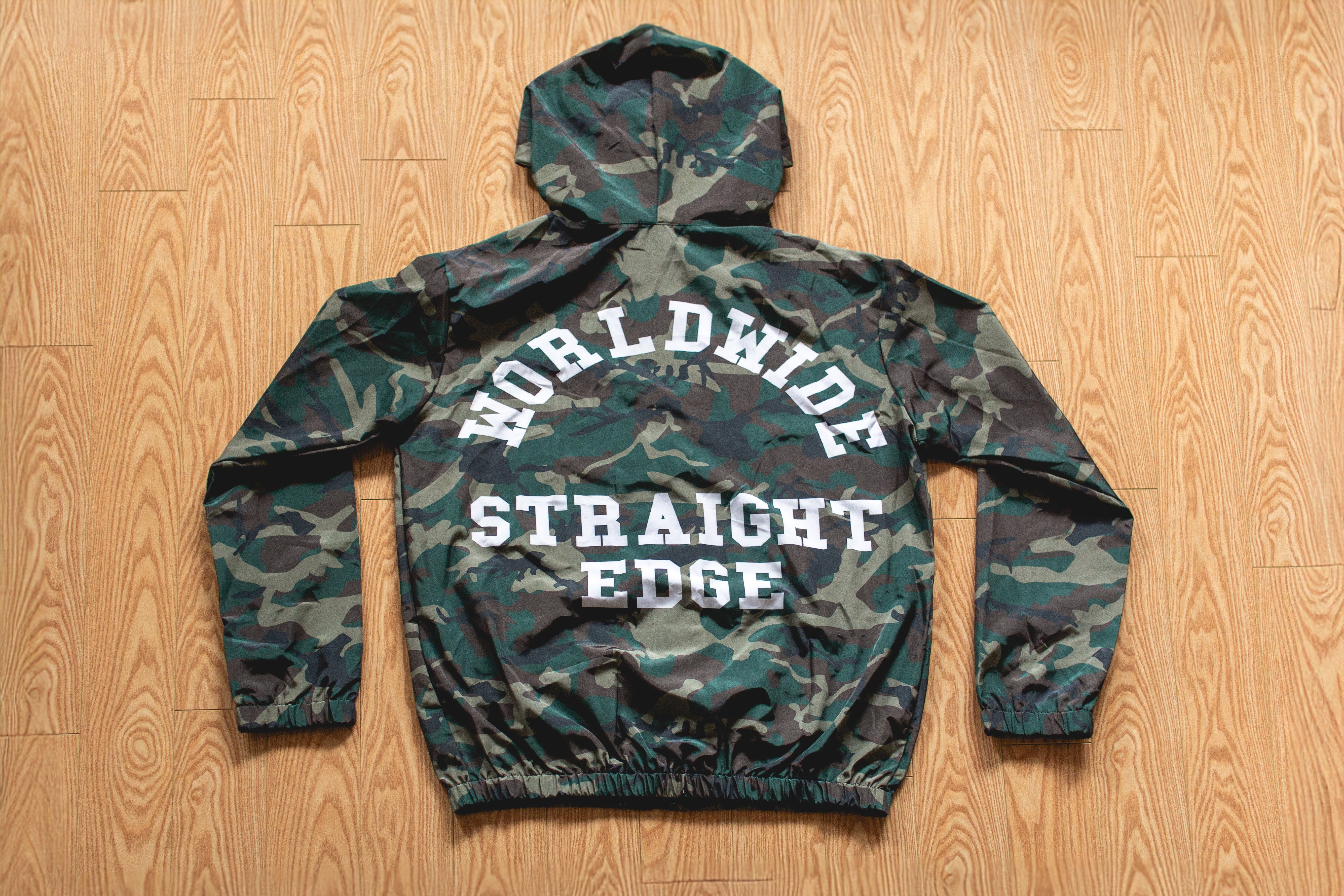 Worldwide Straight Edge Windbreaker in Woodland Camo