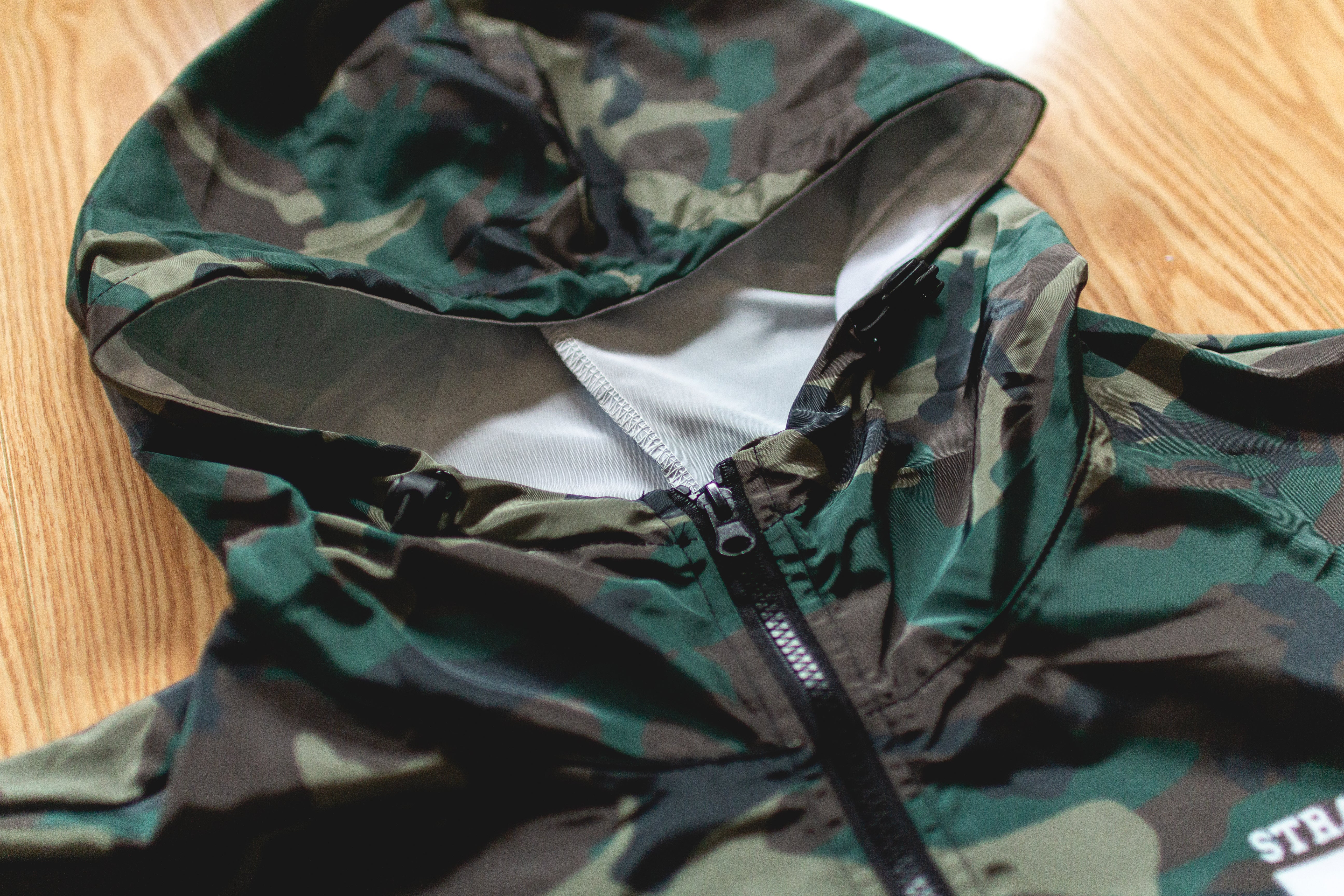 Worldwide Straight Edge Windbreaker in Woodland Camo