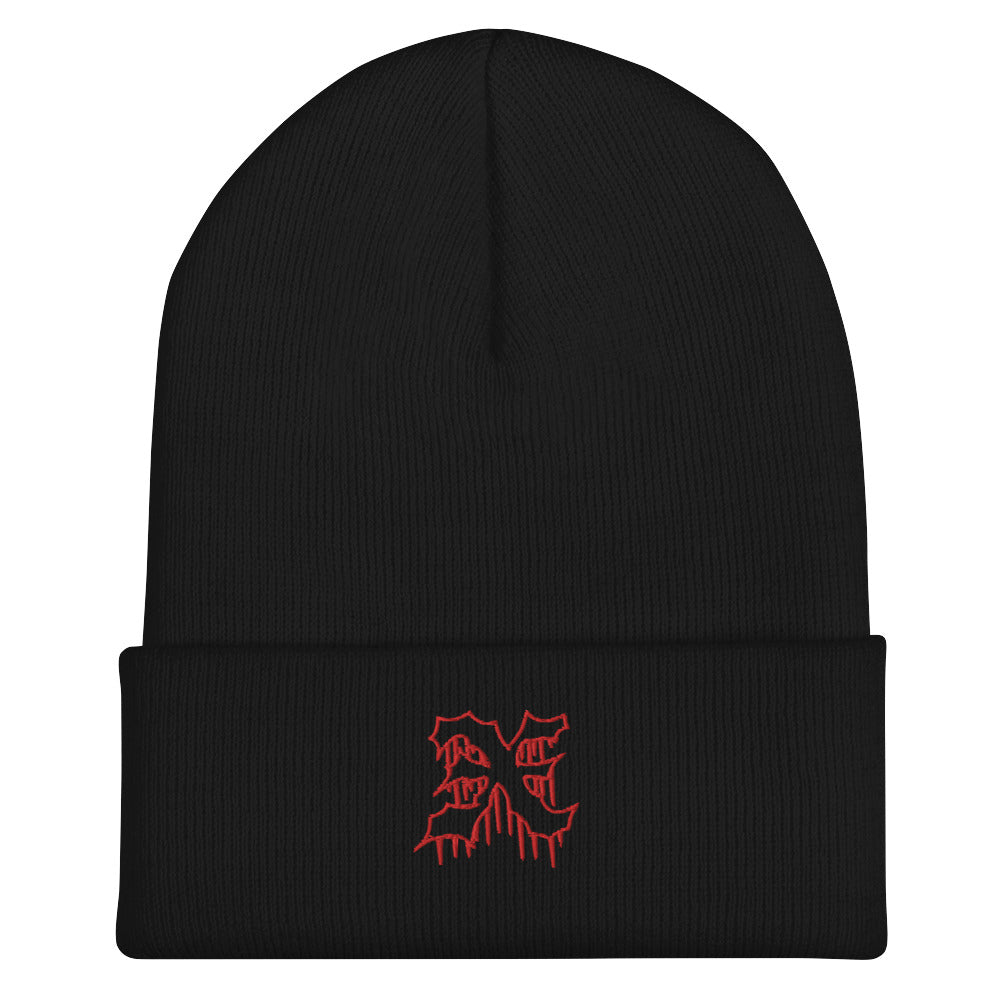 Straight Edge beanie with a death metal logo by STRAIGHTEDGEWORLDWIDE