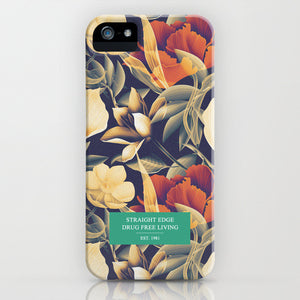 Straight Edge phone case in freen floral print by STRAIGHTEDGEWORLDWIDE