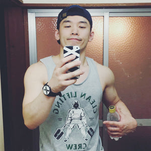 Yoshikawa of Brave Out wearing a Clean Lifting Crew Anabolic Free Straight Edge tanktop tshirt by STRAIGHTEDGEWORLDWIDE