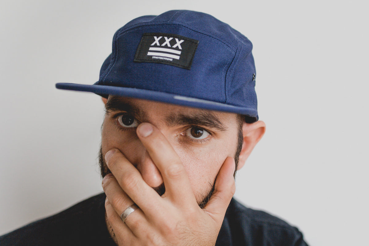 Straight Edge Flag 5Panel Hat in Navy STRAIGHTEDGEWORLDWIDE