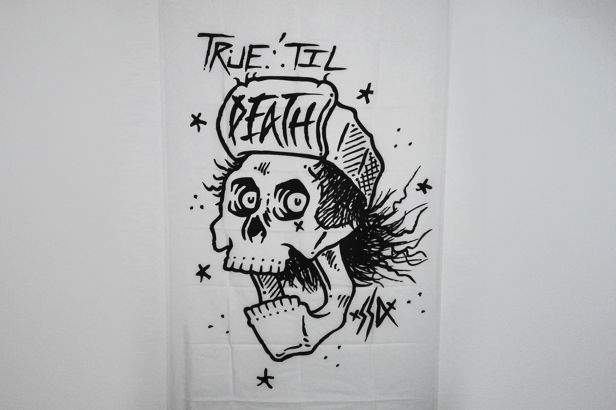 True Til Death Skull Banner