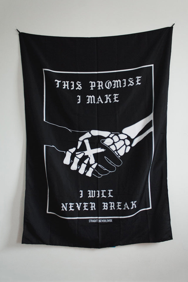This x Promise Straight Edge Flag Banner by STRAIGHTEDGEWORLDWIDE
