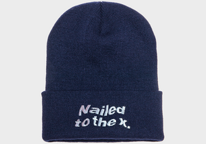 Nailed to the X Beanie in Navy Blue