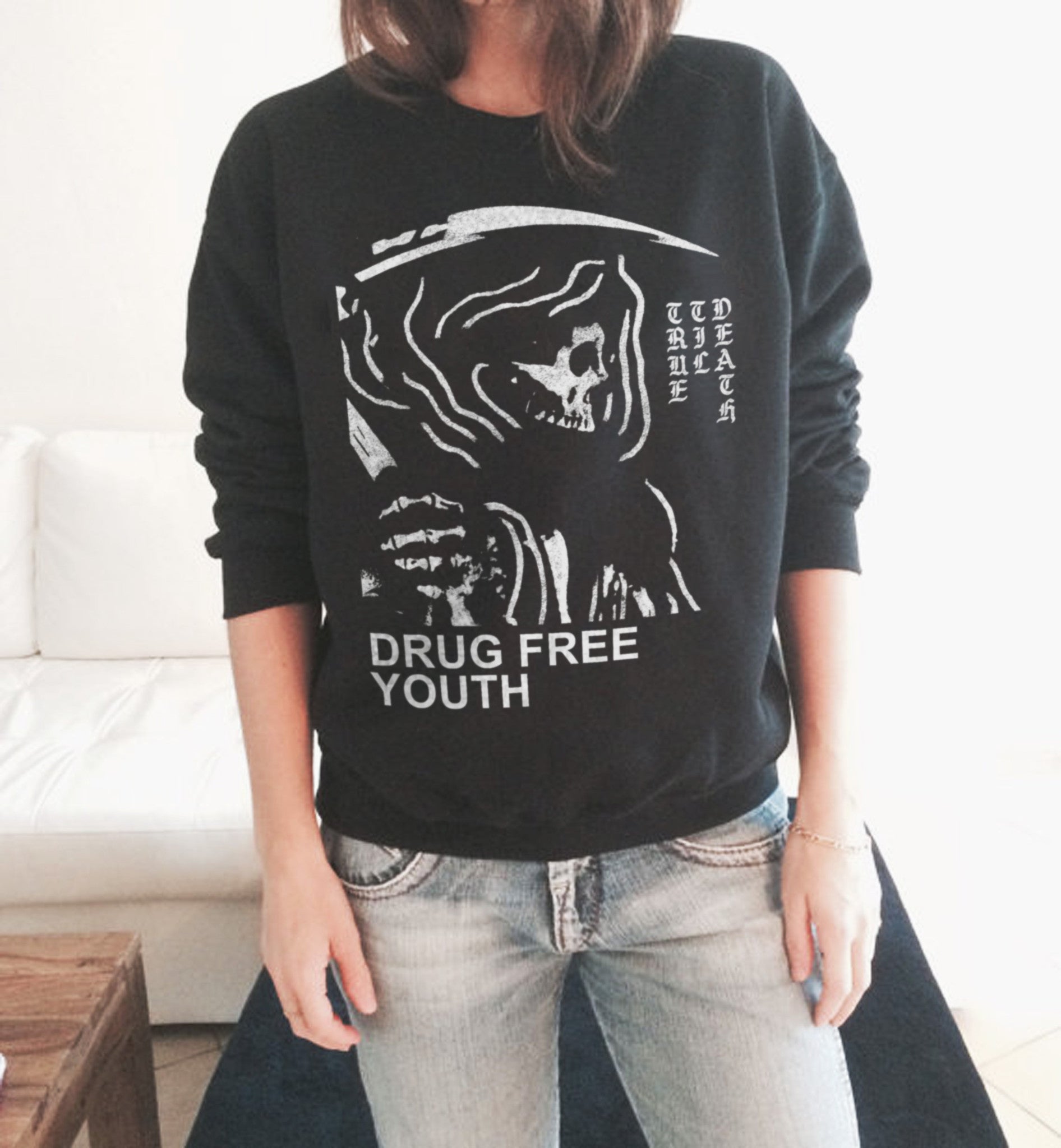 Drug Free Youth sweatshirt in black