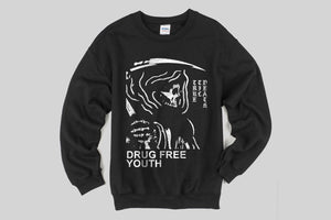 Drug Free Youth crewneck sweatshirt in black