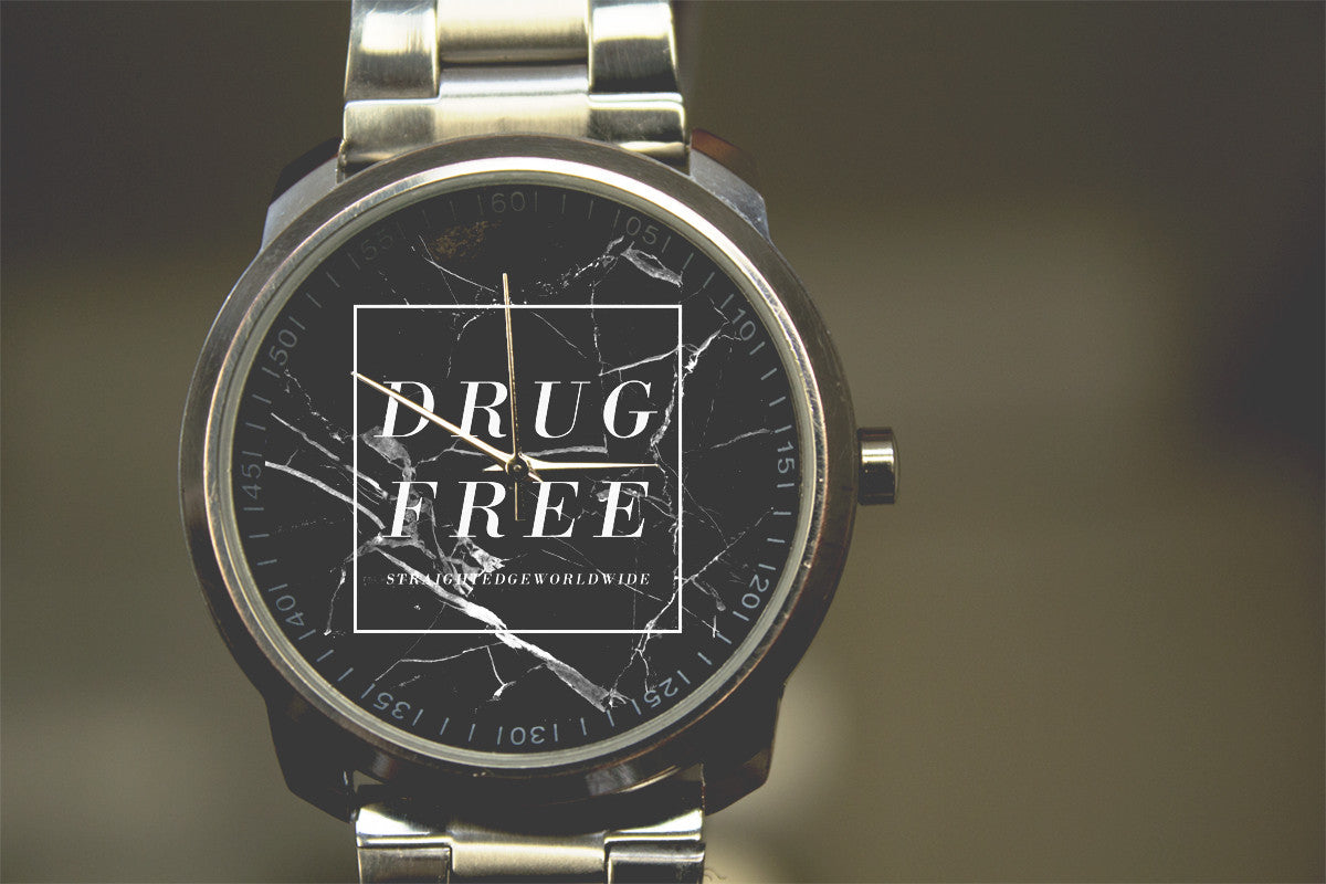 Drug Free Marble Stainless Steel Watch – STRAIGHTEDGEWORLDWIDE