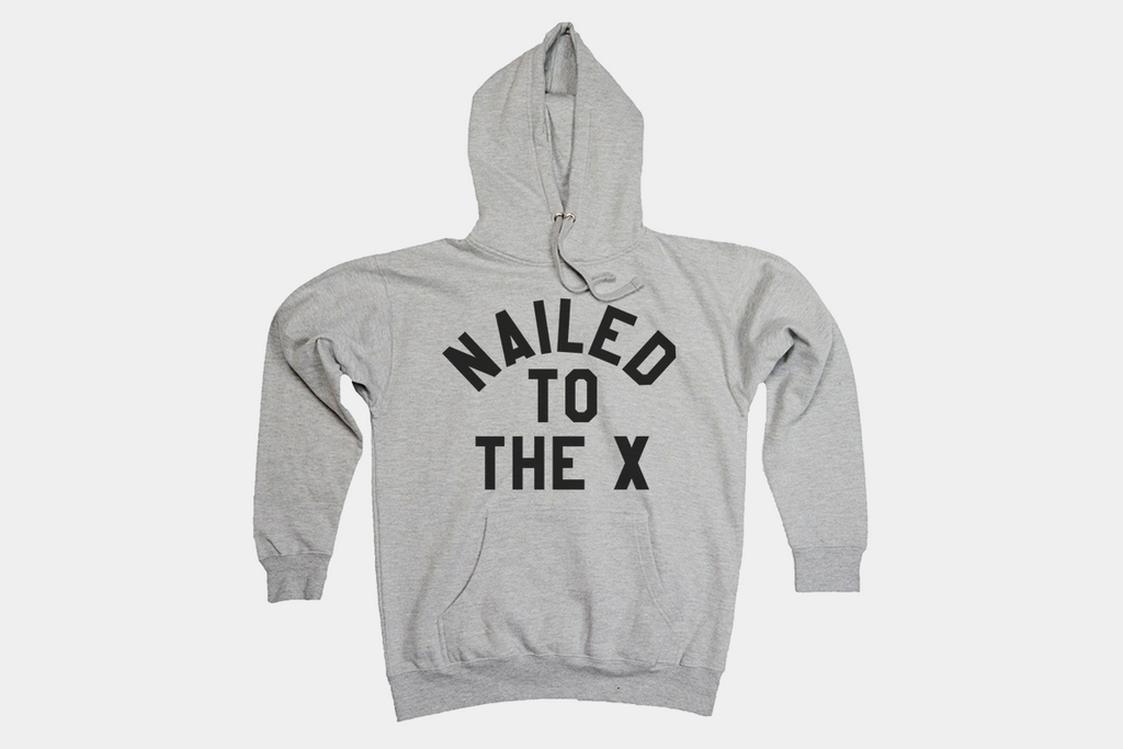 Nailed to the X Straight Edge hoodie in gray by STRAIGHTEDGEWORLDWIDE