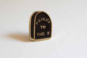 Nailed To The X Straight edge lapel pin by STRAIGHTEDGEWORLDWIDE