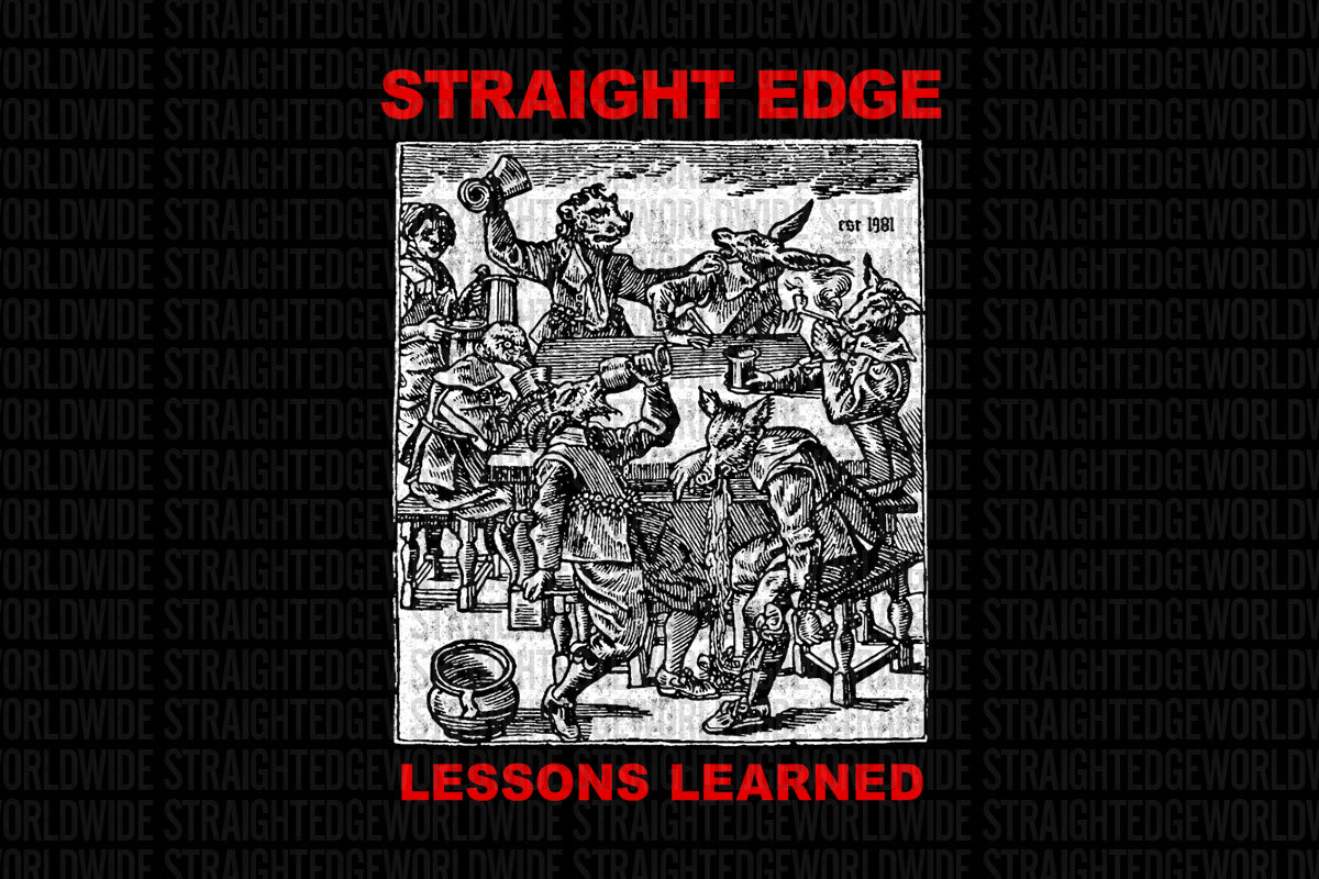 Lessons Learned Old School Straight Edge shirt in black by STRAIGHTEDGEWORLDWIDE