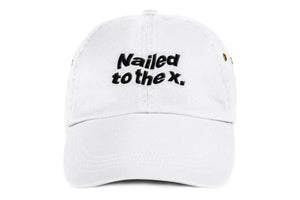 Nailed to the X Dad Hat in White