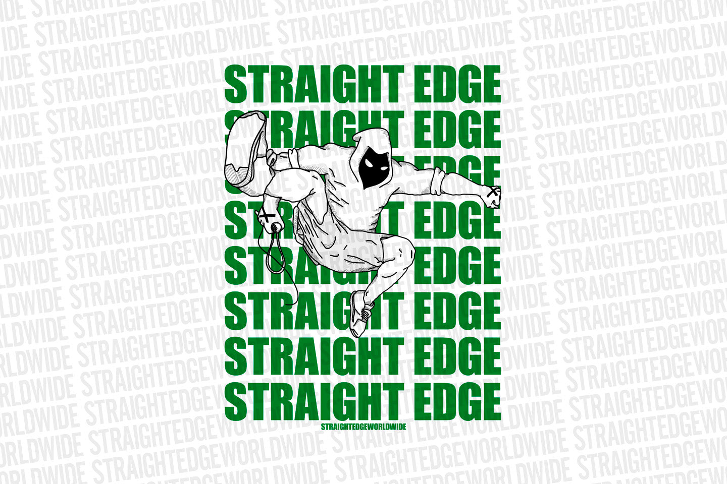 Punk Jump Straight Edge Print in White