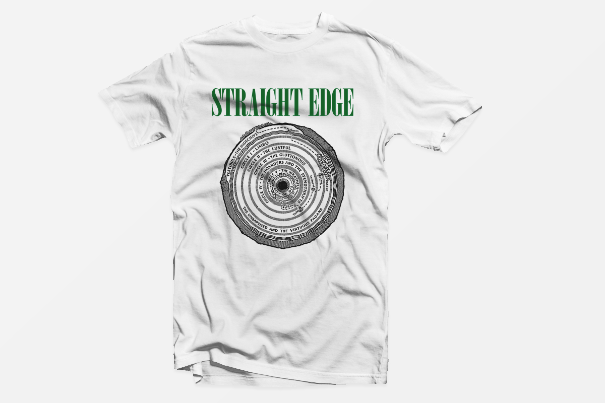Circles of Hell Straight Edge white tshirt by STRAIGHTEDGEWORLDWIDE