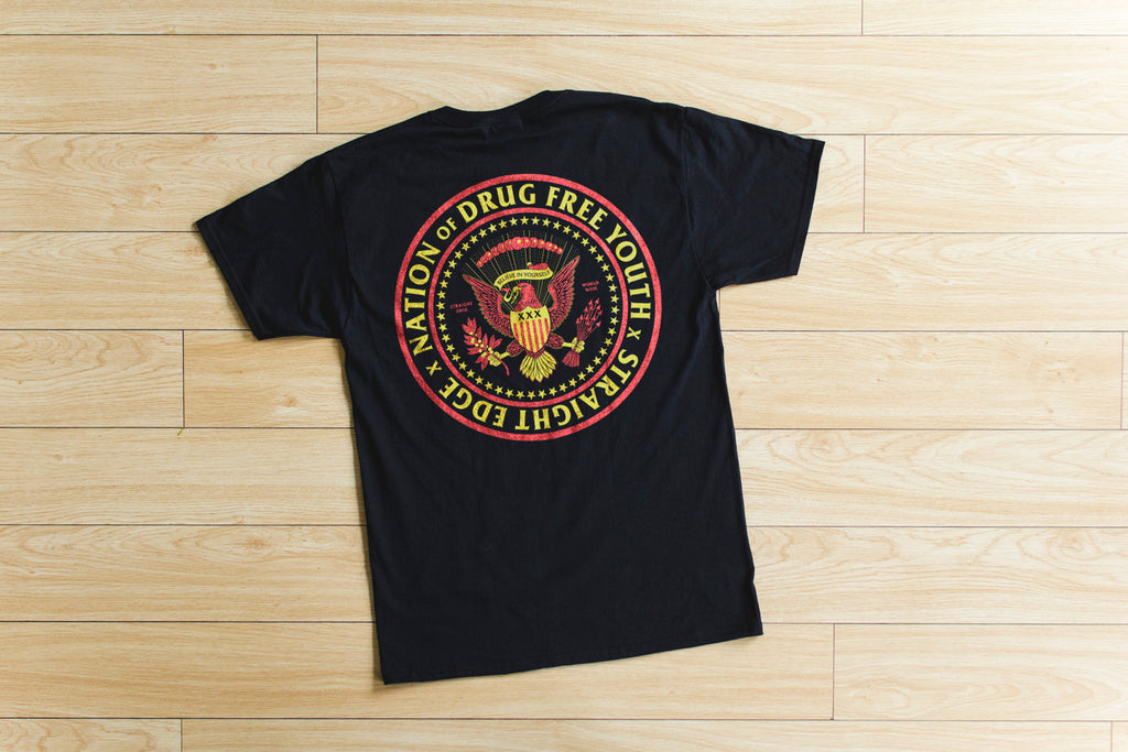 Nation of Drug Free Youth Straight Edge short sleeve t-shirt in black by STRAIGHTEDGEWORLDWIDE