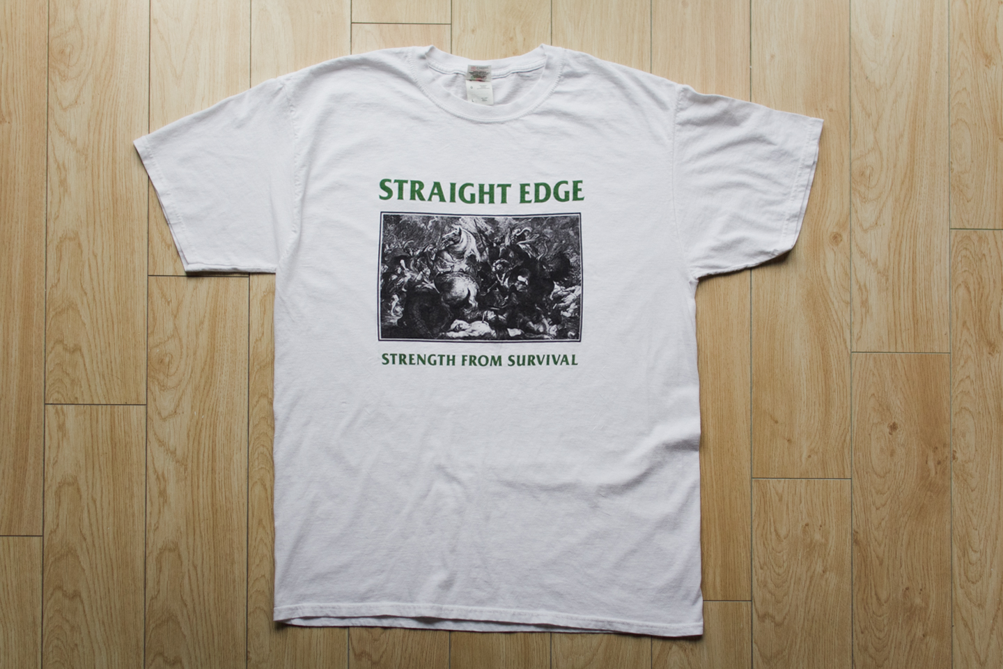 Strength From Survival Straight Edge white tee shirt by STRAIGHTEDGEWORLDWIDE