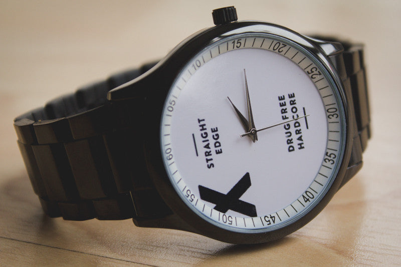 black stainless steel Straight Edge watch by STRAIGHTEDGEWORLDWIDE