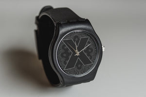 Black straight edge watch