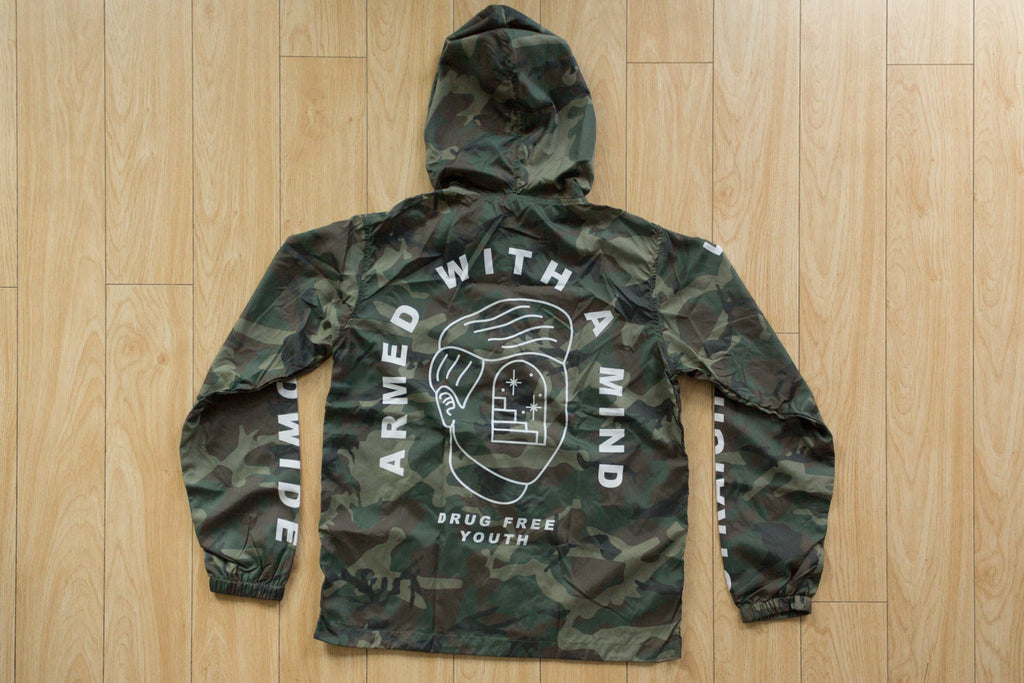 Armed With A Mind straight edge windbreaker in camo