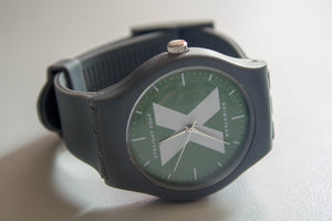 Gray and green Straight Edge X-Vibe X-Rated watch by STRAIGHTEDGEWORLDWIDE