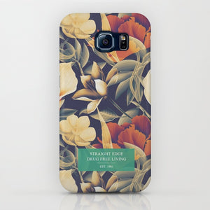 Straight Edge phone case in freen floral print by STRAIGHTEDGEWORLDWIDE
